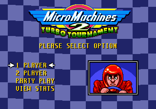Micro Machines 2: Turbo Tournament title screen for Sega Mega Drive